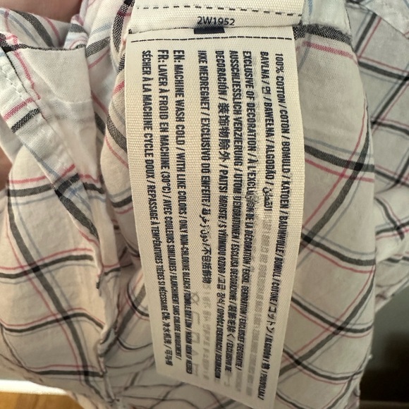 ABERCROMBIE KIDS | Girls White & Pink Plaid Ruffled Button Up Shirt - Picture 5 of 7